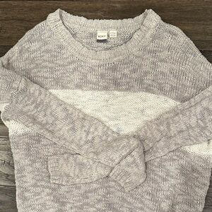 Roxy Women's Taupe and Cream Sweater